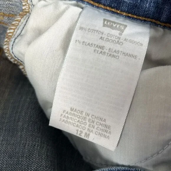 Levis 505 Straight Leg Jeans Womens 12M Blue Denim Mid Rise Zip Fly 5-Pockets - Picture 7 of 16